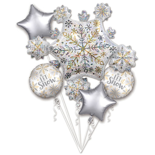 Picture of SHINING SNOW FOIL BALLOON BOUQUET - 5 PK